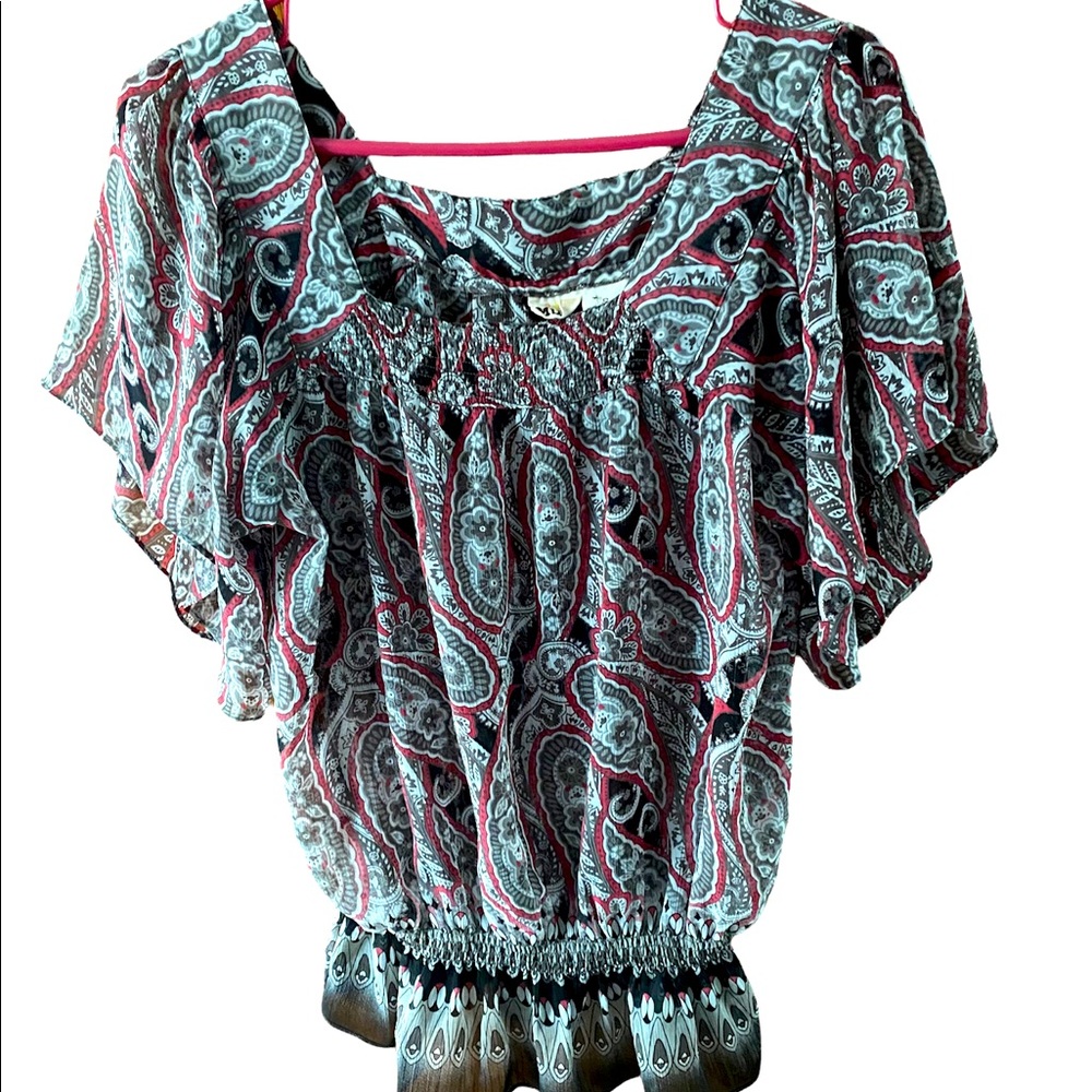Patterned dress top Sz S
